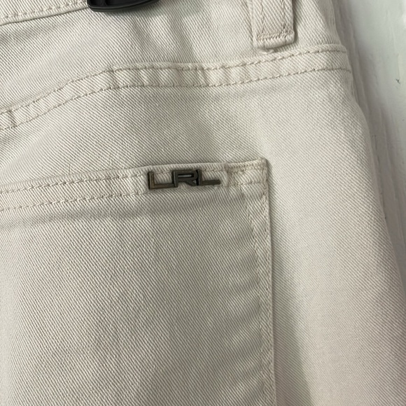 Ralph Lauren LRL Lauren Jean Co Cream Flare Wide Leg Jeans Size 8 - Picture 7 of 10